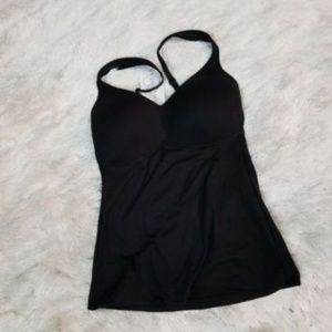 Rhonda Shear Camisole Black Tank Top Moulded Cup M